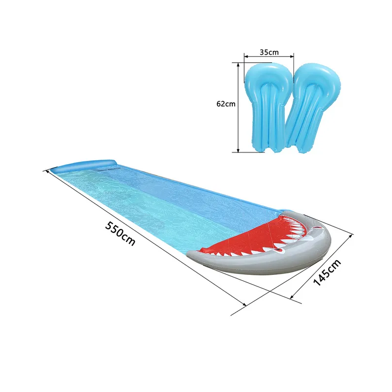 Toboggan aquatique en PVC, jouet pour pelouse d'été, 5,5 x 1,45 m