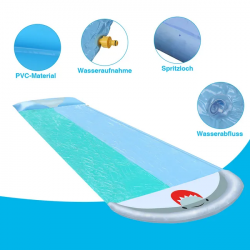 Toboggan aquatique en PVC, jouet pour pelouse d'été, 5,5 x 1,45 m